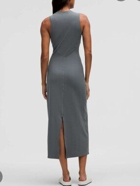 lululemon all aligned ribbed midi dress Size 10 Gray Blue Color